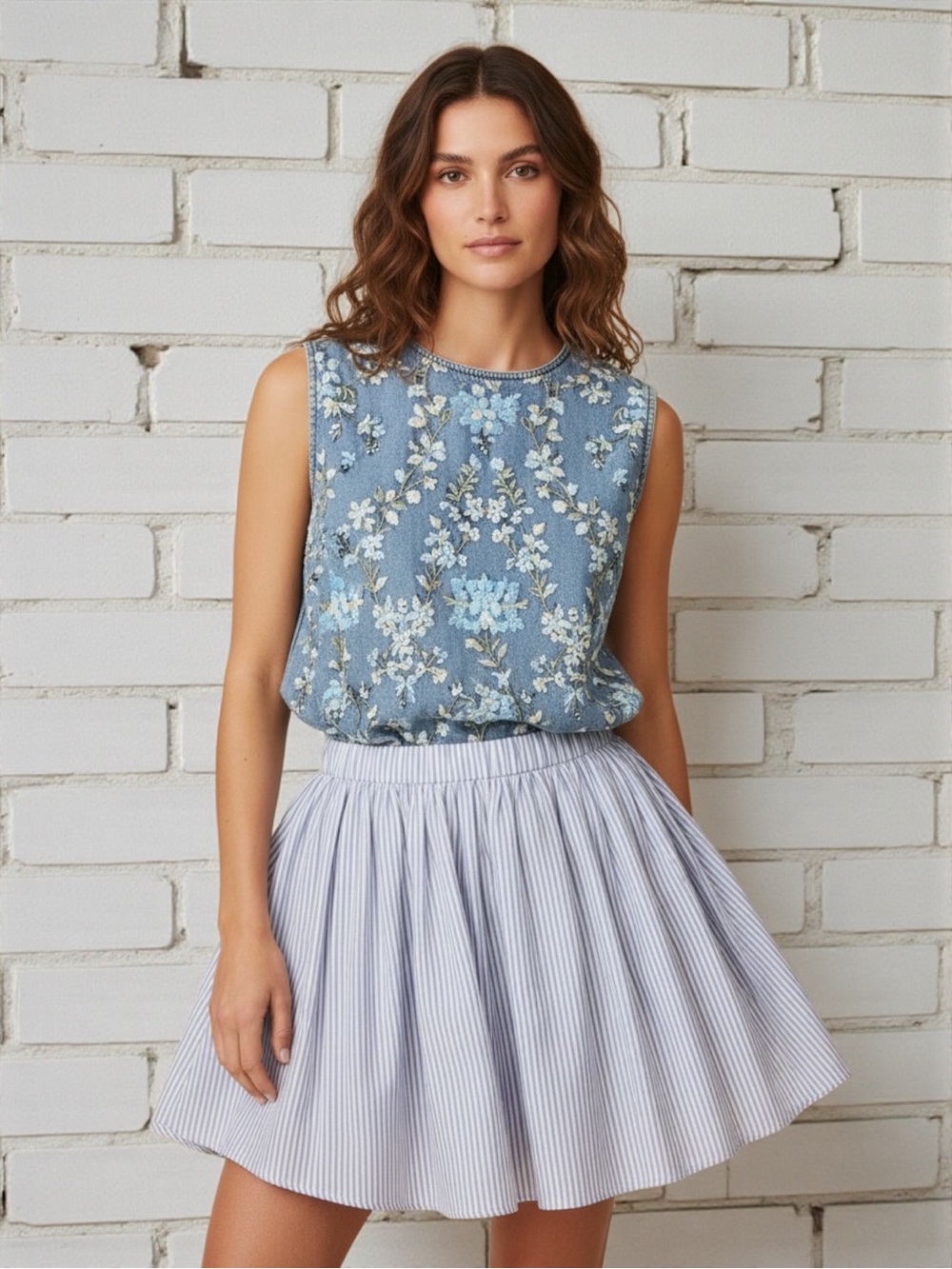Anthropologie Maeve Women’s Purple Pinstripe Bubble Mini Skirt Small